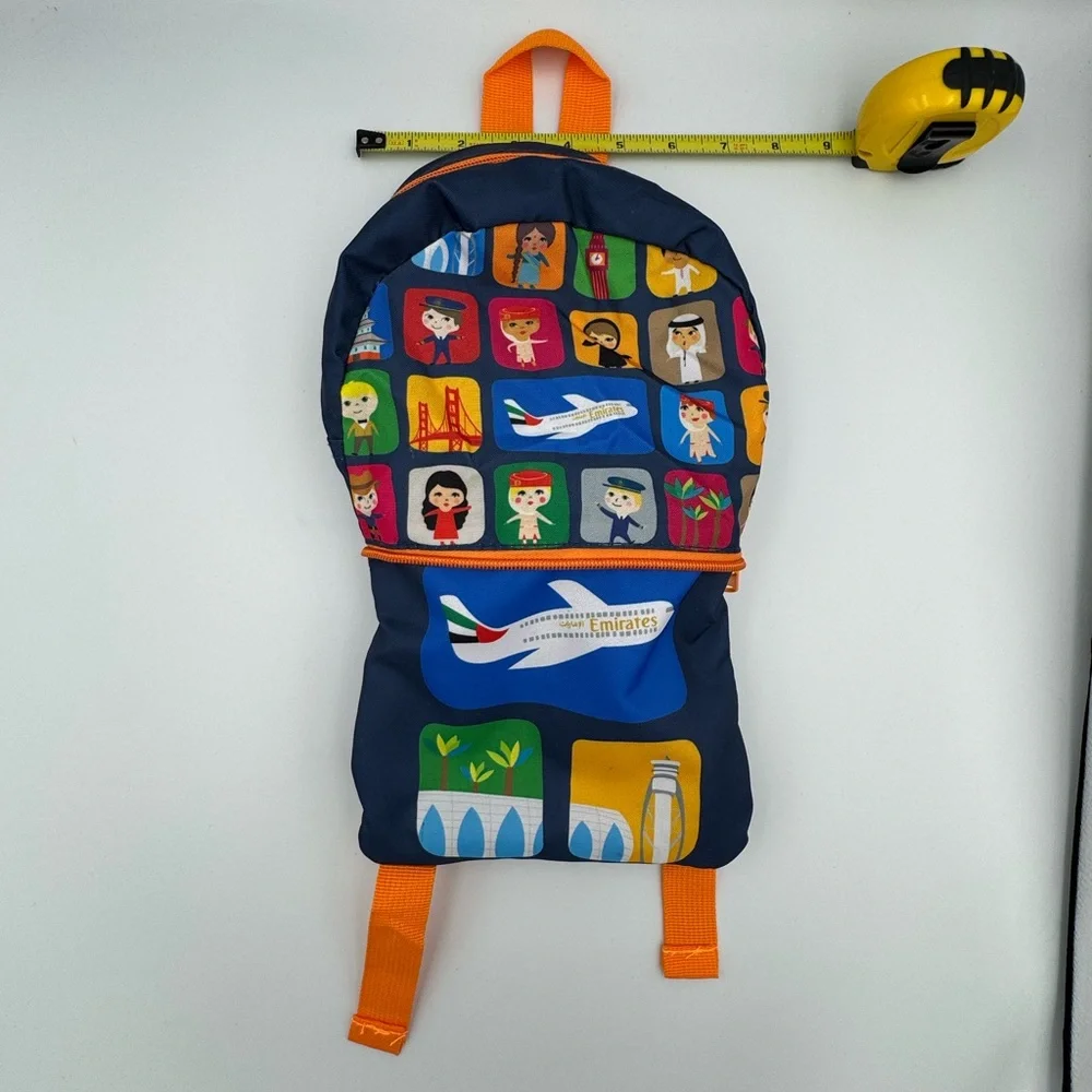 Emirates Kids Packable Backpack Airline‎ Travel Bag Folds Into Pouch